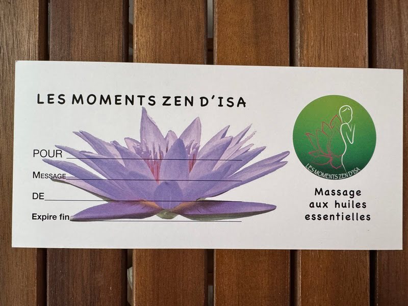 Carte cadeau massage – Les Moments Zen d’Isa Cholet